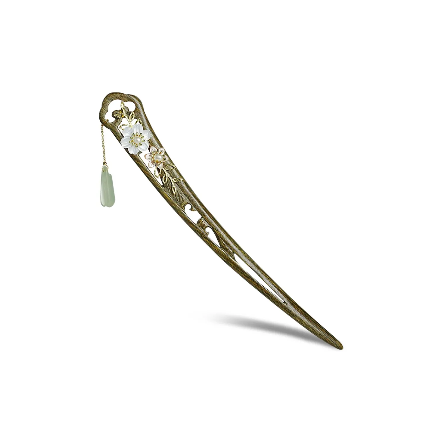Phoenix Nirvana Green Sandalwood Hairpins Women's