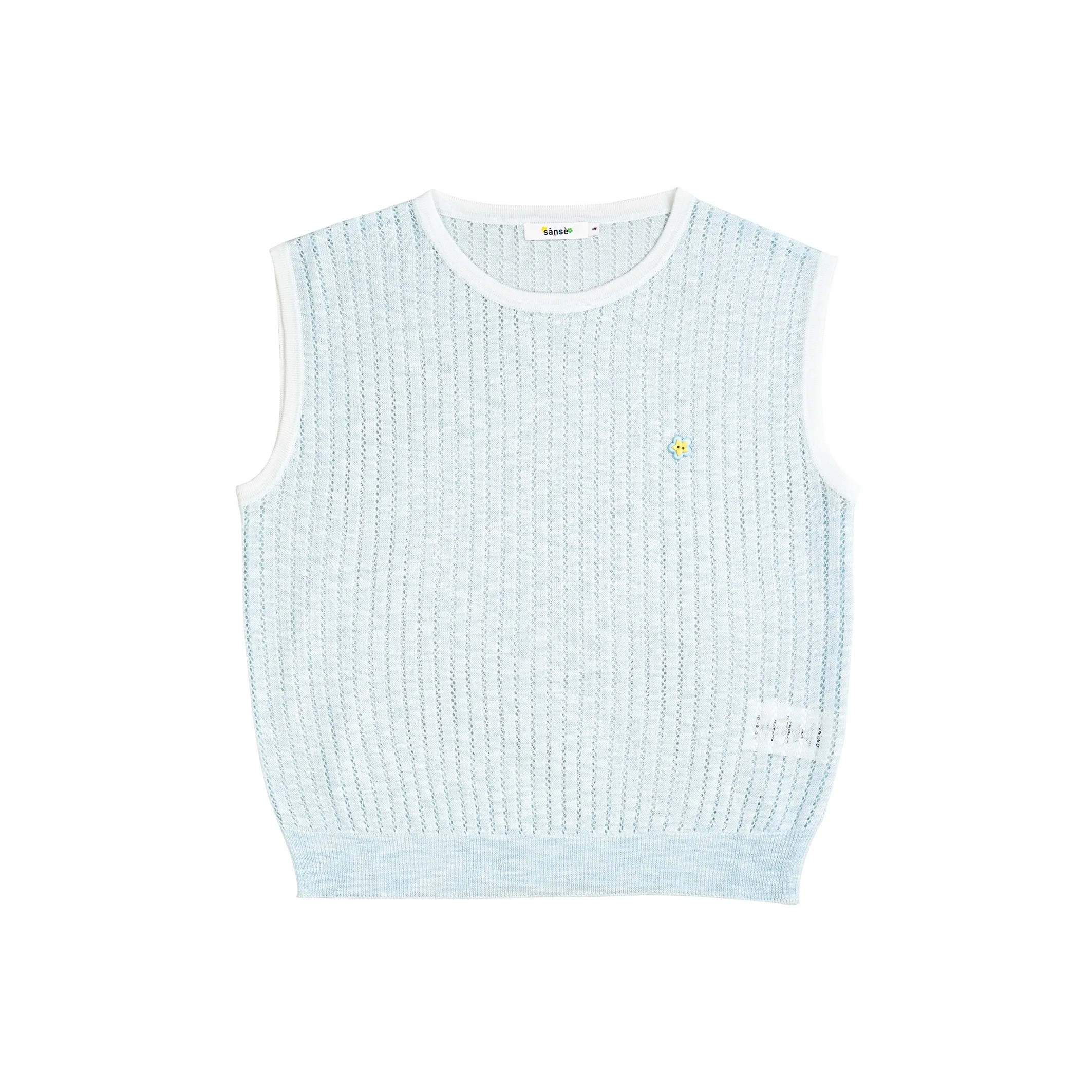 Sanse T Рубашка Цвет Блокировка Вырез Без рукавов Топ Женский