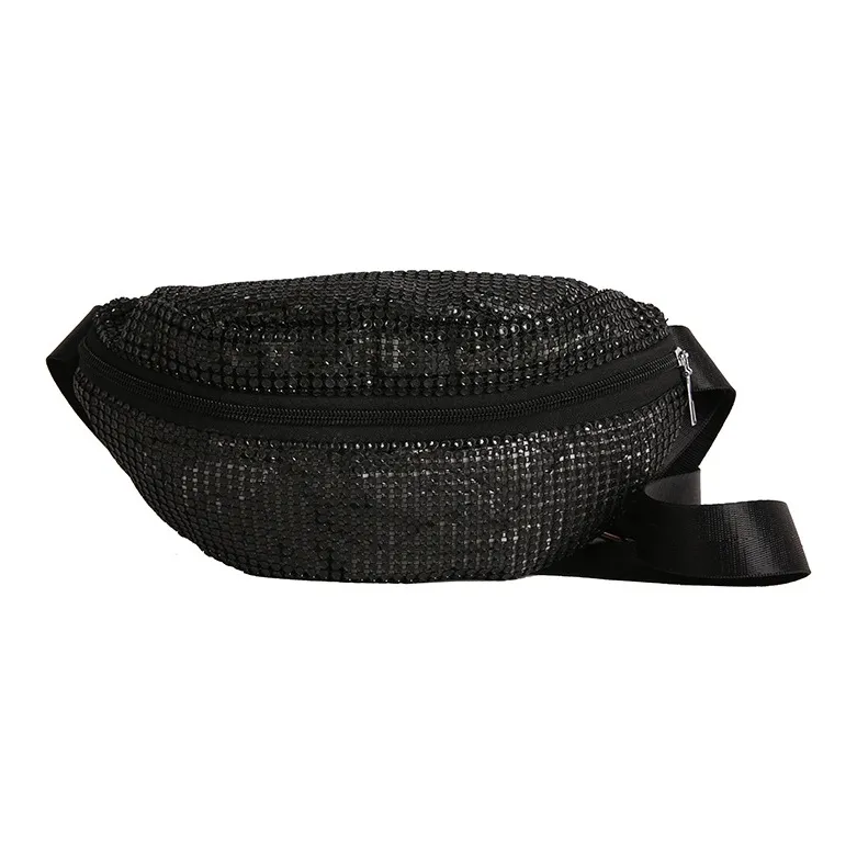 S.REPHEN Яркий Циркон Слинг-Сумка Поясная Сумка Сумка через плечо Унисекс Черный Серебряный Золотой