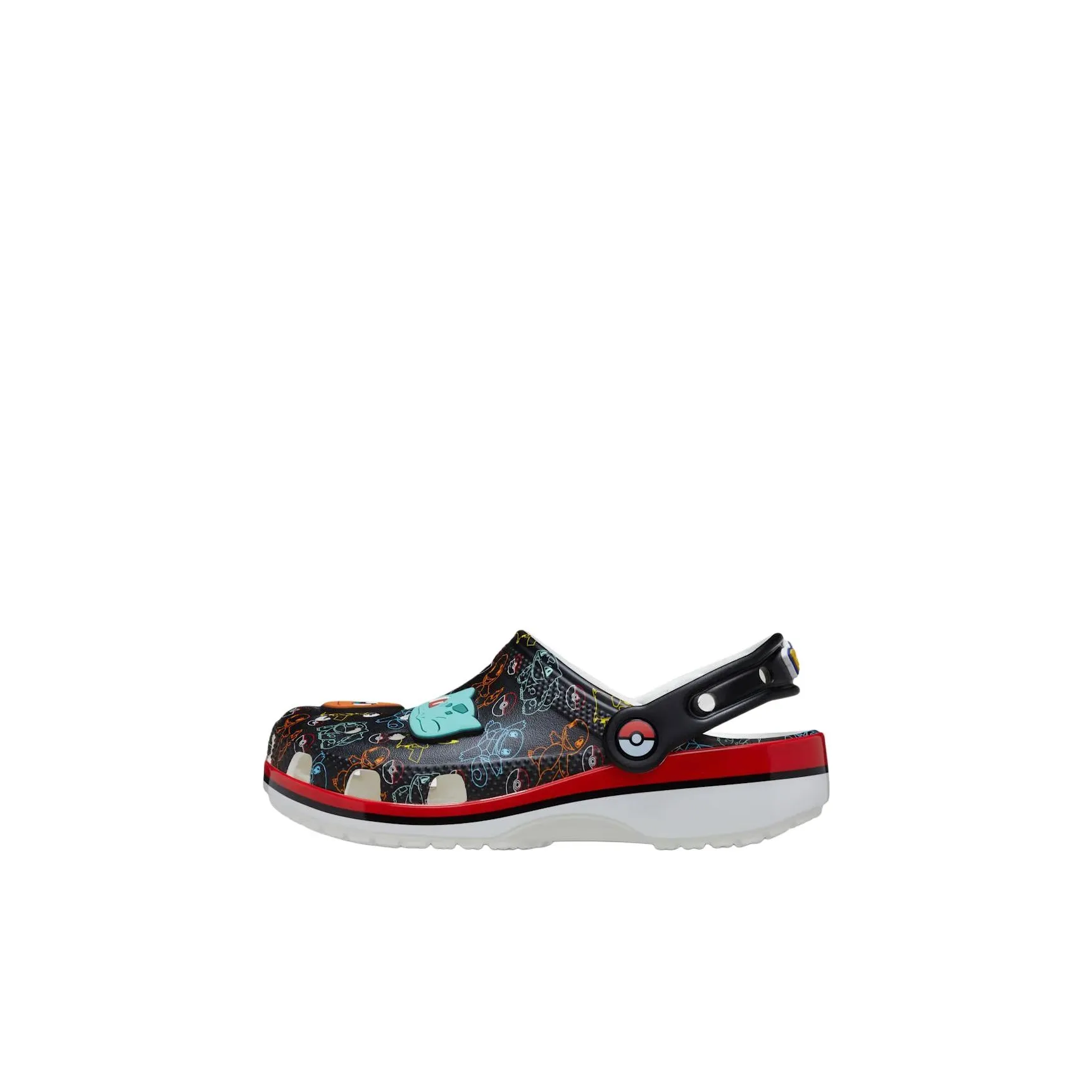 Pokémon x Crocs Классическая обувь с низким верхом устойчивая к истиранию черная для малышей и детей младшего возраста