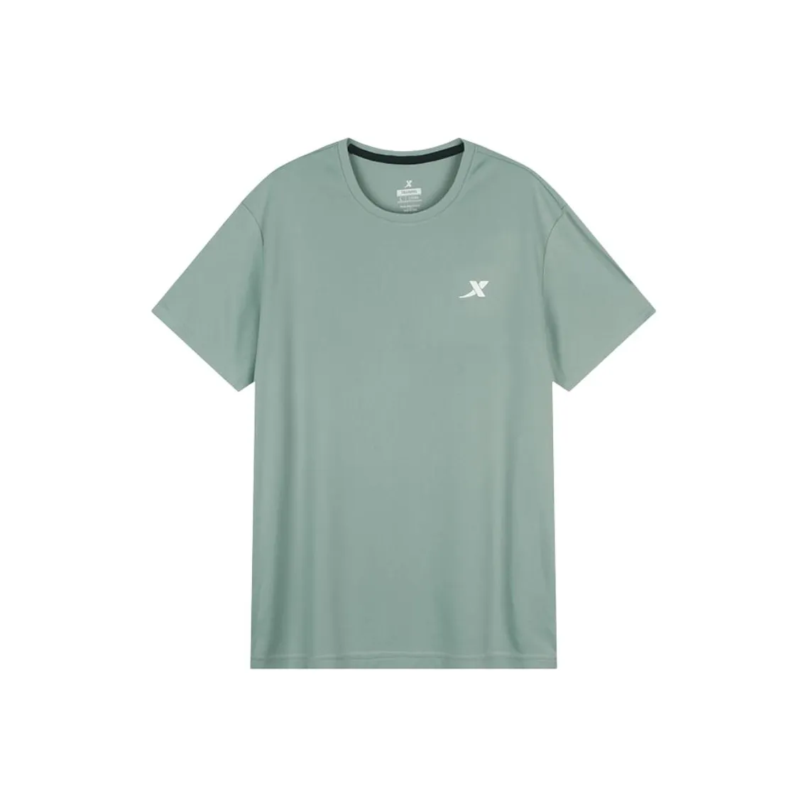 XTEP Быстросохнущий охлаждающий дышащий топ с половиной рукава аутентичный спортивный топ мужская одежда серый волна зеленый