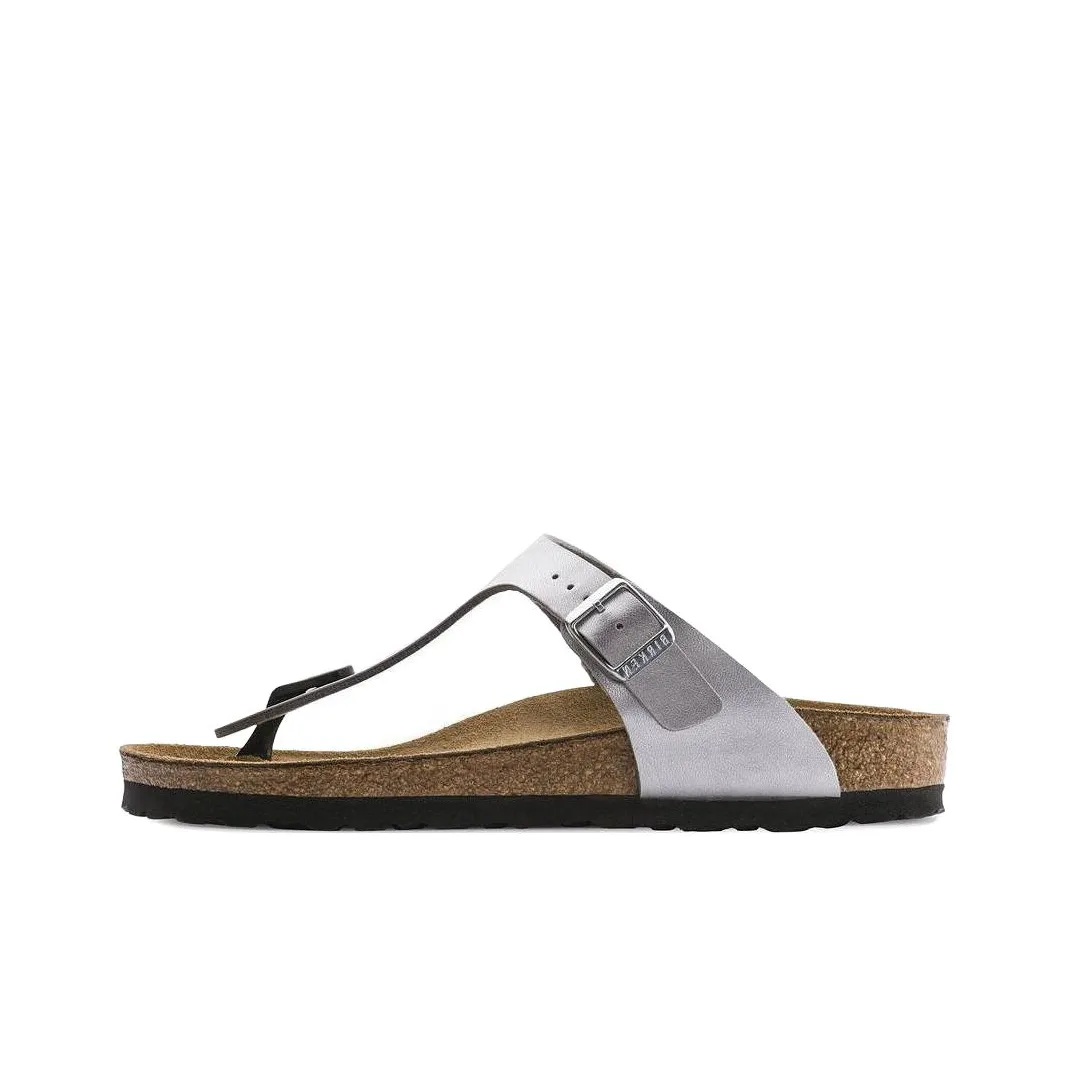 Birkenstock Gizeh Slip Resistant Flip Flops Women's Silver Regular