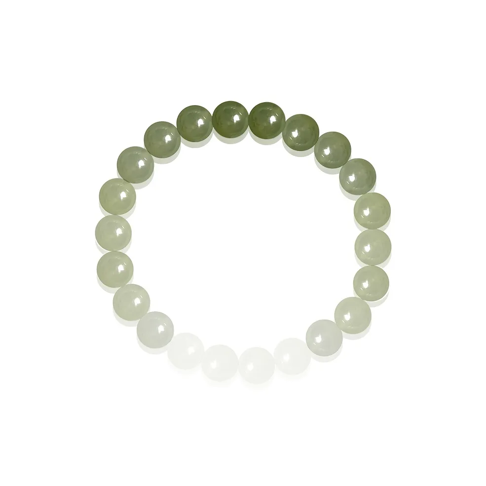 ZENGCAI Sky Blue, Cyan, Gradient, Gentle Elegance, Lucky Bead, Plain Ring 6.0 8.0mm Pale Greenish White Jade Women's