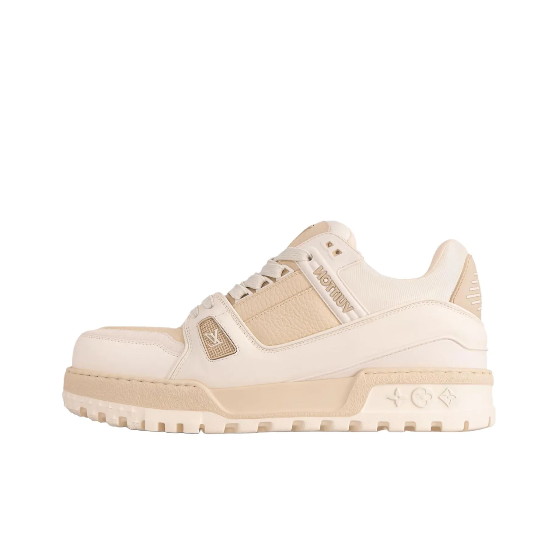 LOUIS VUITTON Trainer Maxi Low Top Skateboard Shoes Women's Beige
