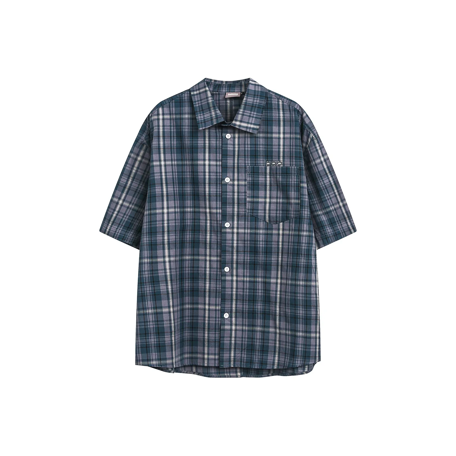 UNDOMAZE Летняя Короткая Рубашка с Короткими Рукавами Свободный крой Унисекс