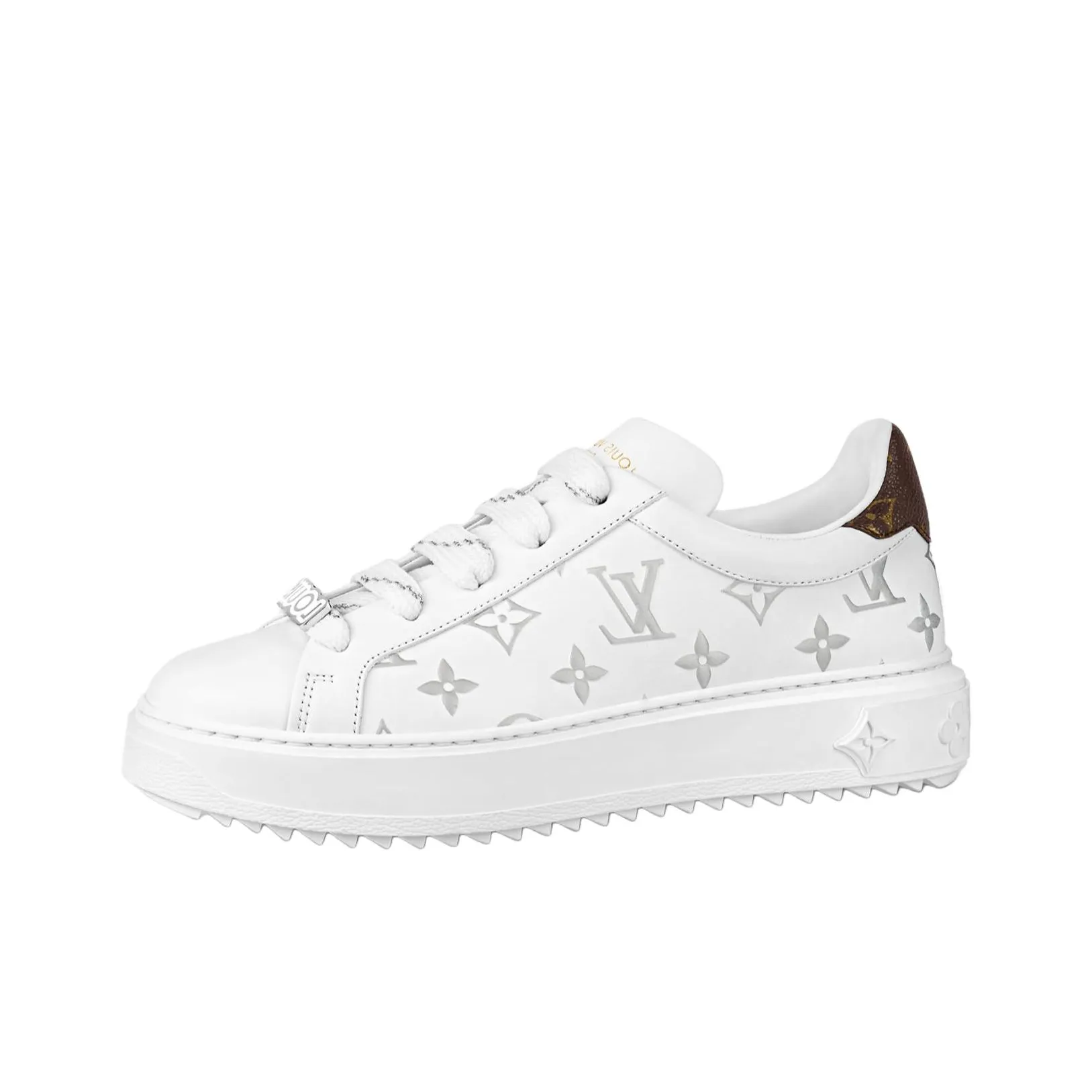 LOUIS VUITTON Time Out Sneakers 'White With Silver Monogram' Women's