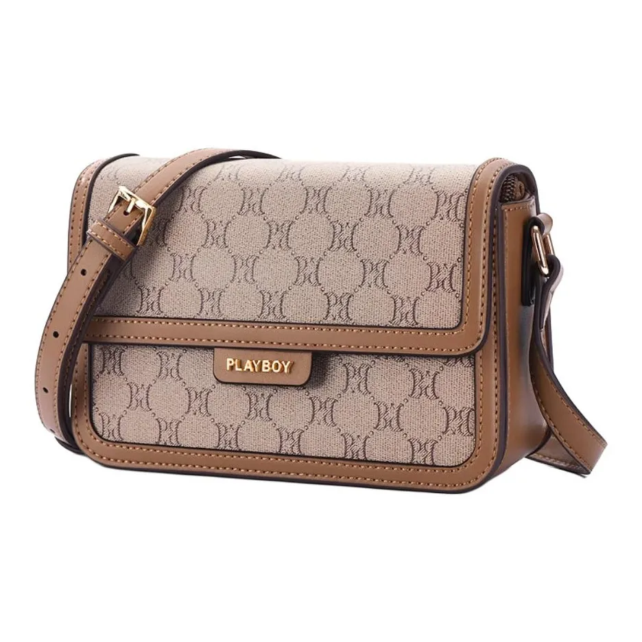 PLAYBOY Коллаборация ПВХ с синтетической кожей Сумка через плечо Средняя Женская Хаки