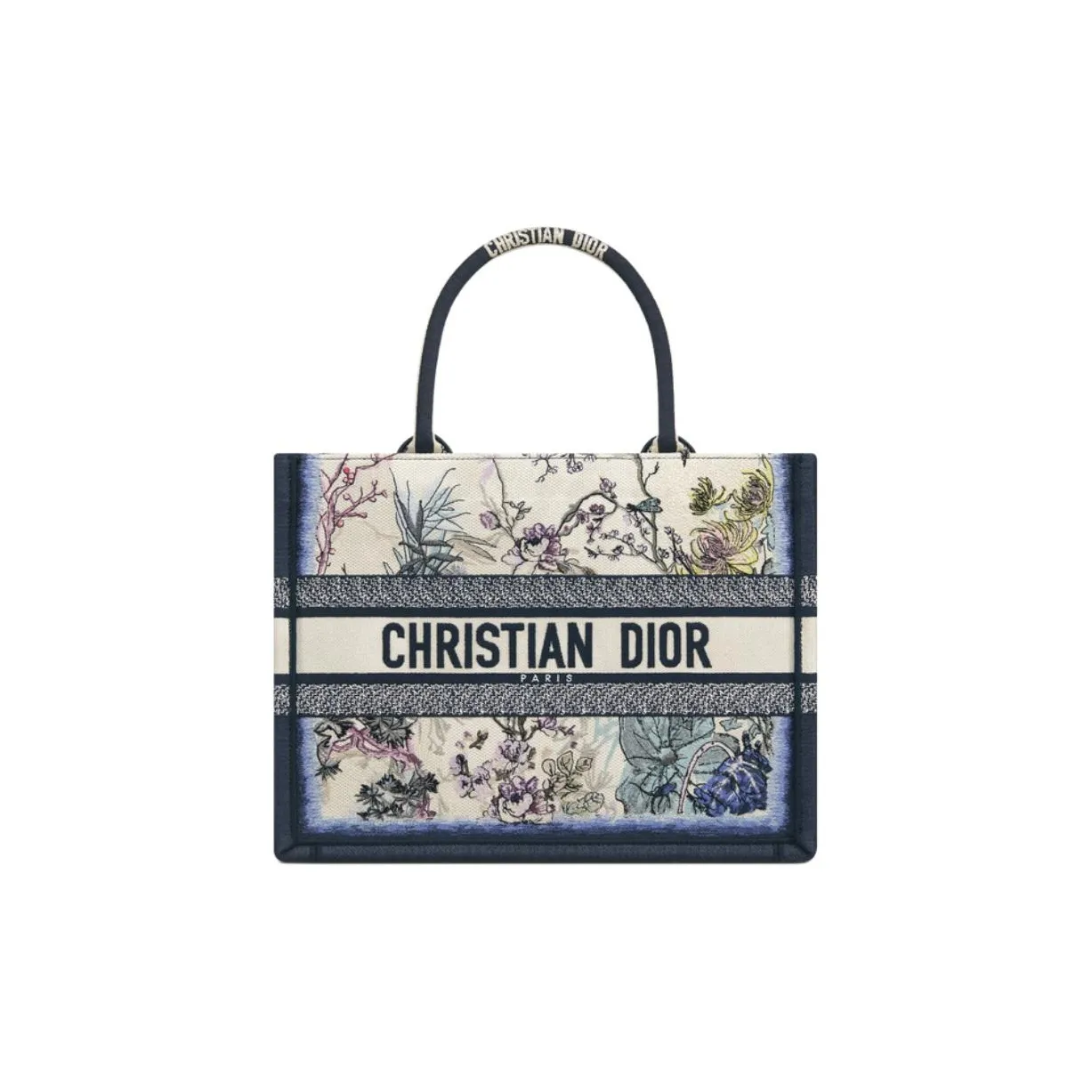 DIOR BookTote Cotton Tote Bag, Shopping Bag, Handbag Medium Size Women's Multicolor