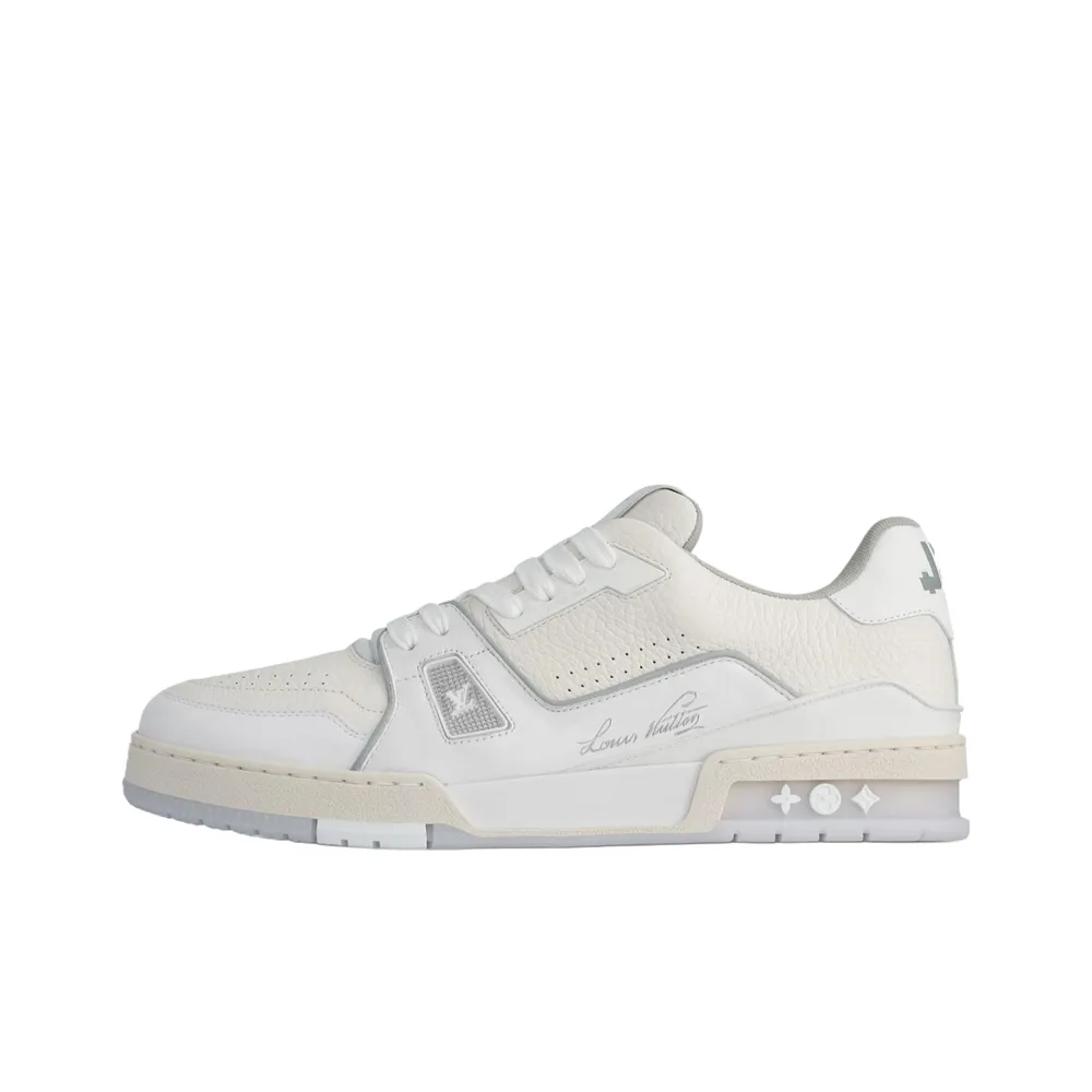 LOUIS VUITTON Trainer White Grey Signature