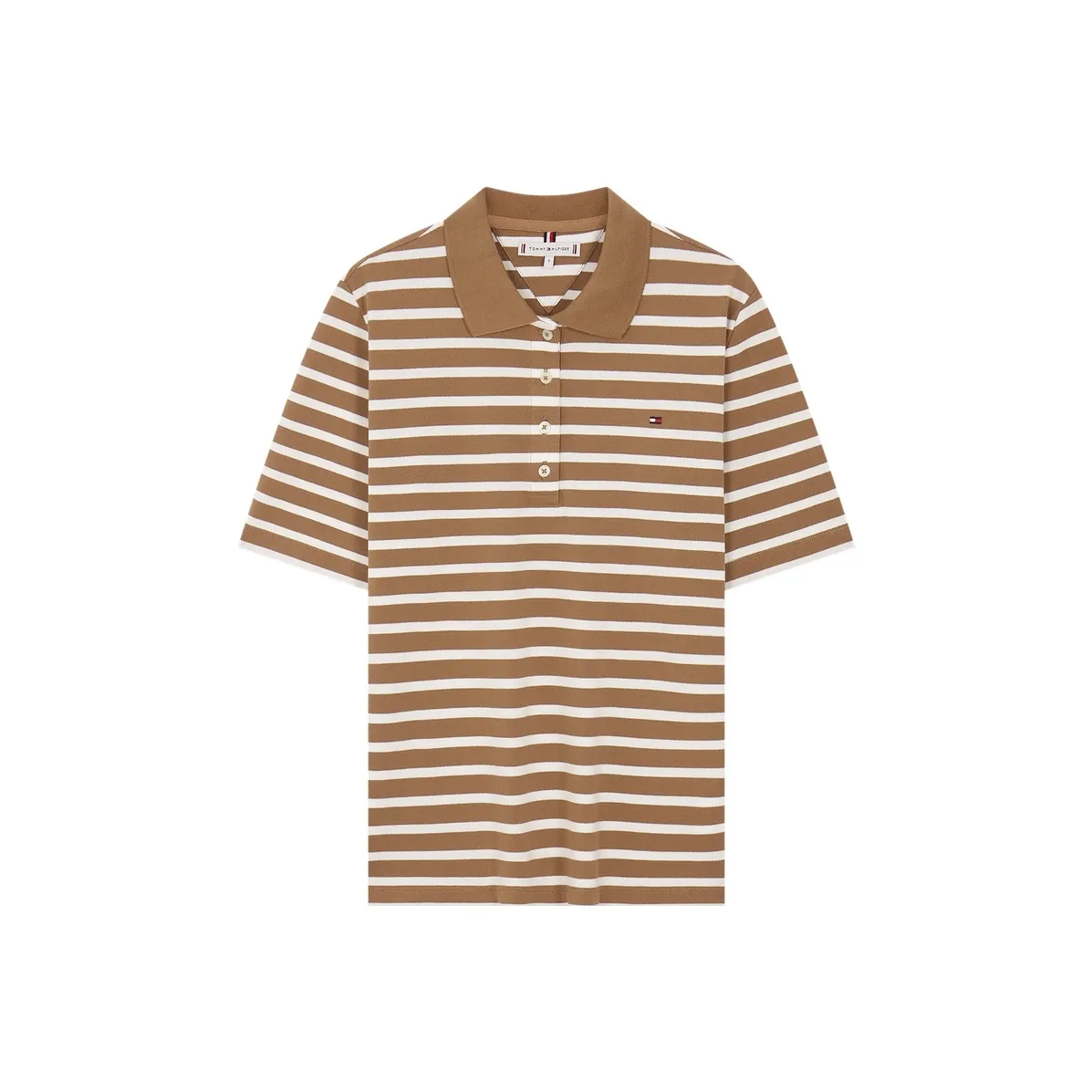 Tommy Hilfiger Поло Женское Хаки с белыми полосами