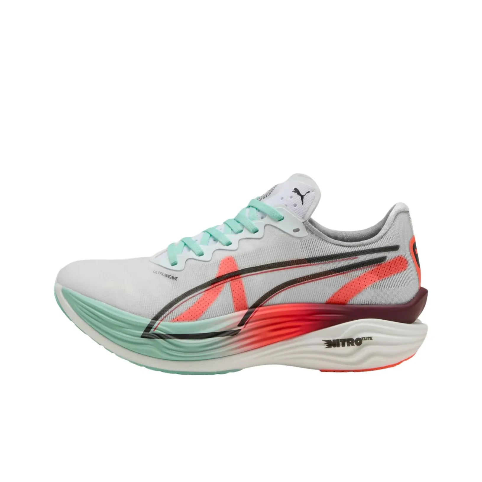 HYROX X PUMA Deviate NITRO Elite 3 Устойчивые к истиранию низкие беговые кроссовки для женщин Белый Красный