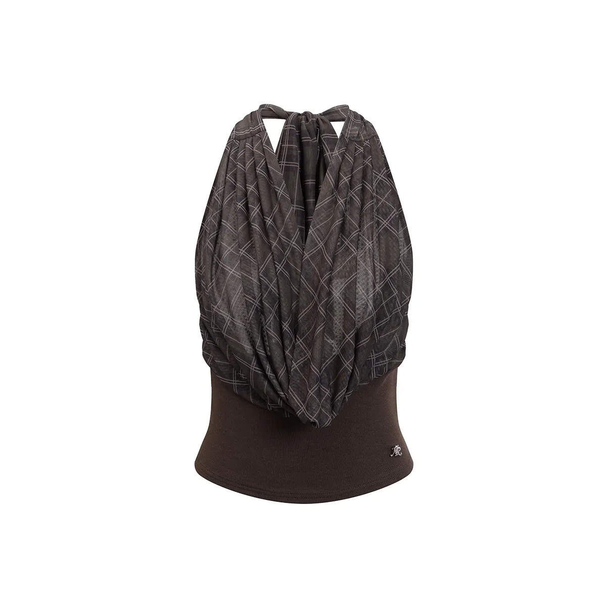 Ariseism V-образный топ с вырезом халтер без рукавов летний женственный облегающий