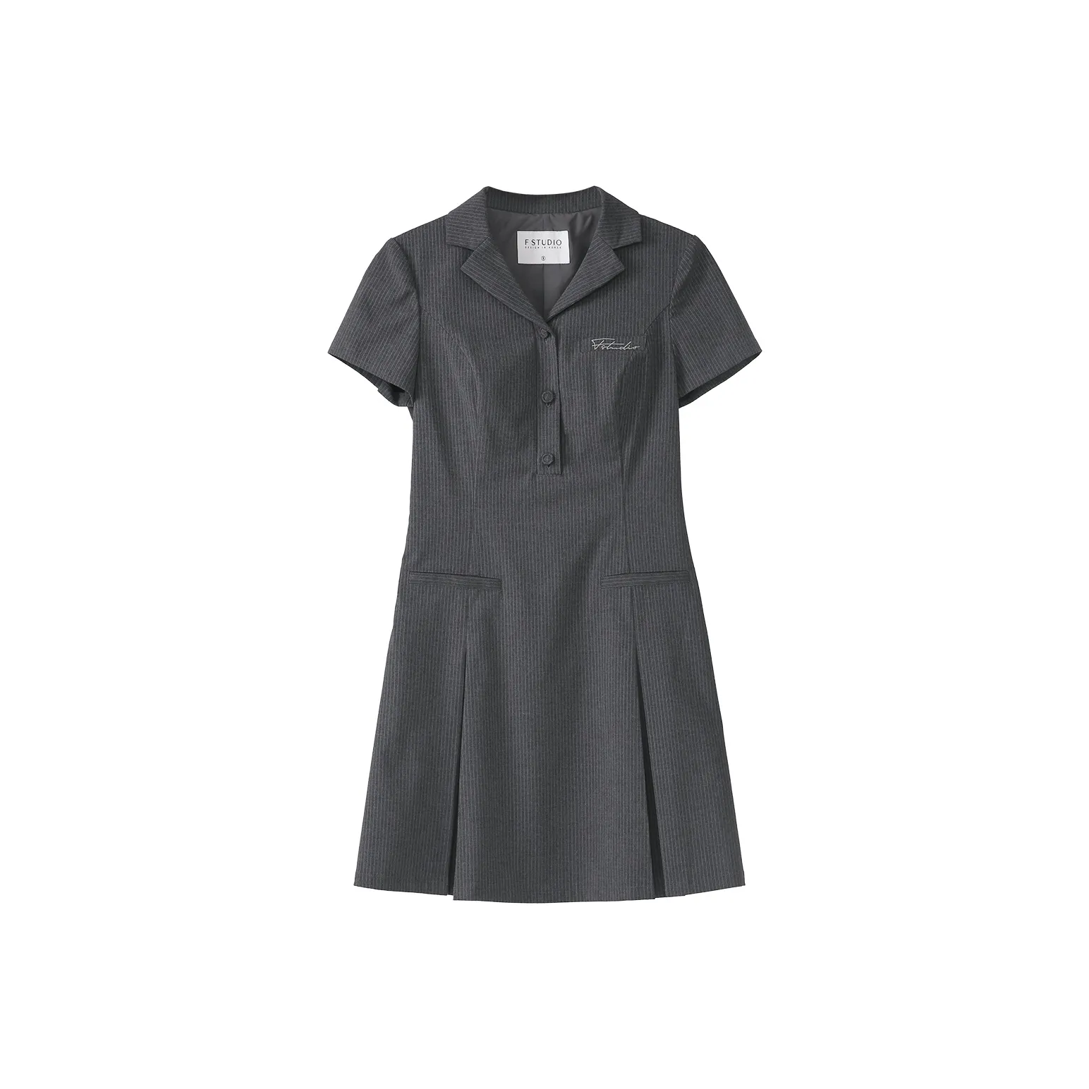 Fstudio Летний Корейский стиль Преппи Элегантность Универсальный Короткий рукав Платье Женское