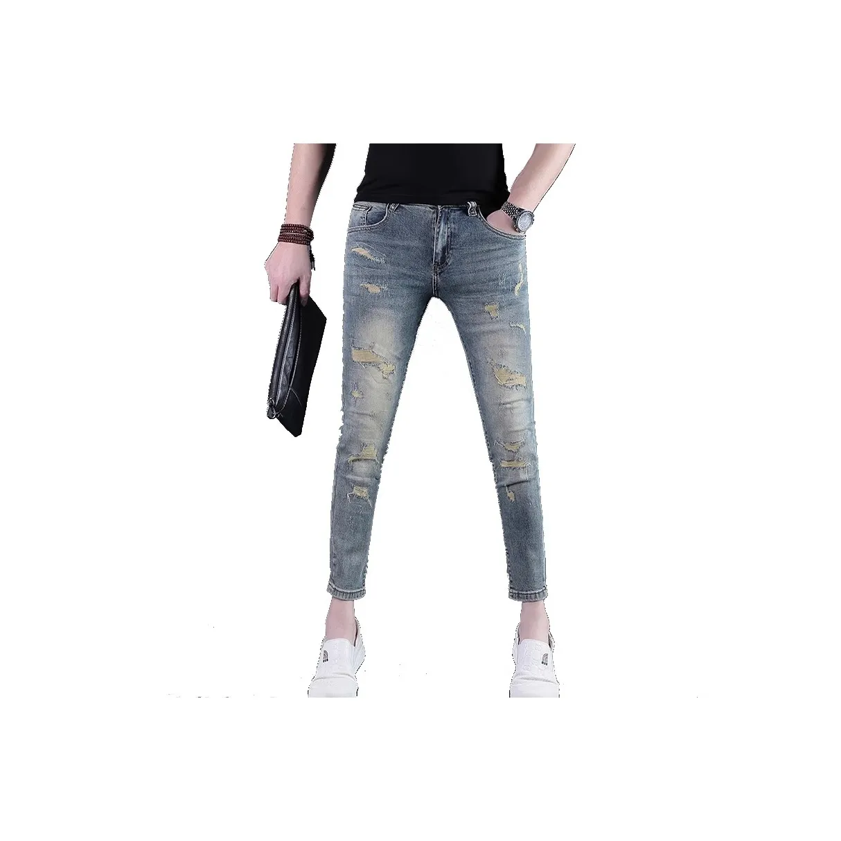 JIKENDI Винтажные синие джинсы Ankle, мужские