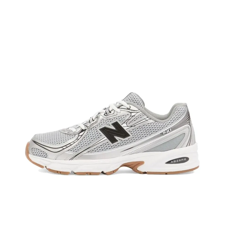 New Balance NB 740 Устойчивый к истиранию низкий топ Повседневная беговая обувь Мужская Серый