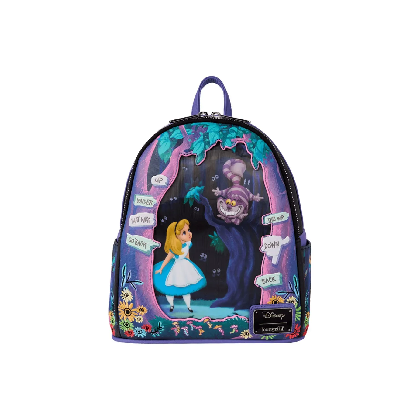 Loungefly Рюкзак из искусственной кожи мини женский черный фиолетовый пэчворк