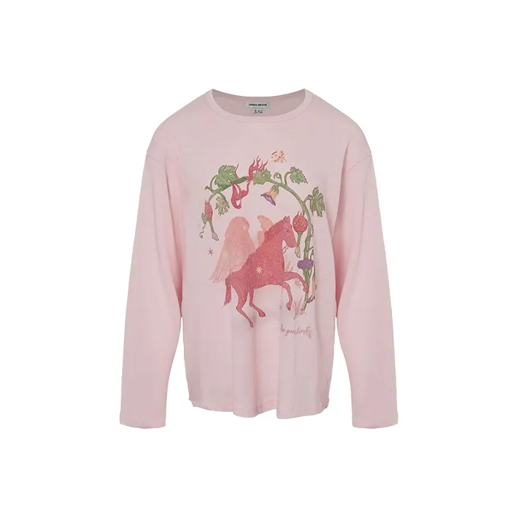 URBAN REVIVO Светло-розовые Женские T-рубашки