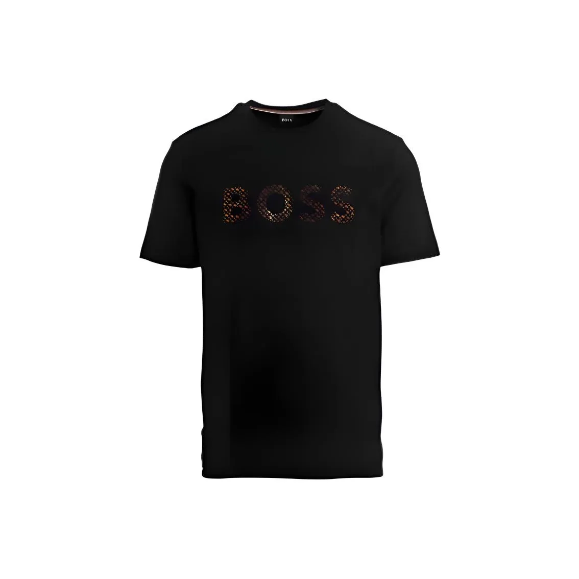 HUGO BOSS SS23 Men's Gold Monogram-Filled Logo T-Shirt Black