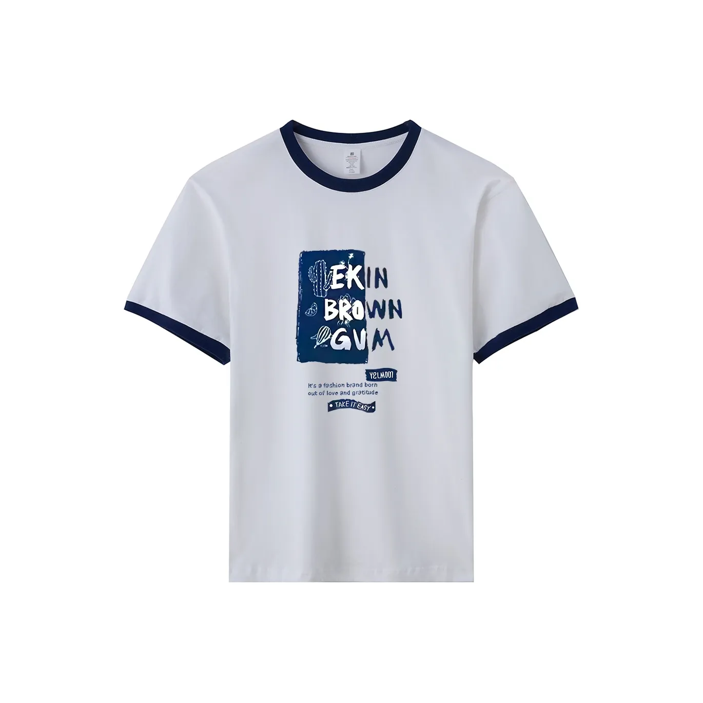 Mula Белая и Темно-синяя Женская футболка