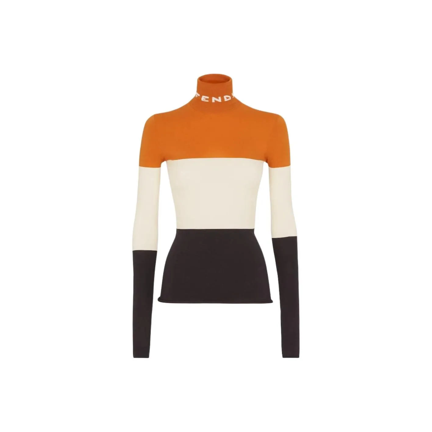 FENDI Roll Neck Logo Intarsia Knit Jumper