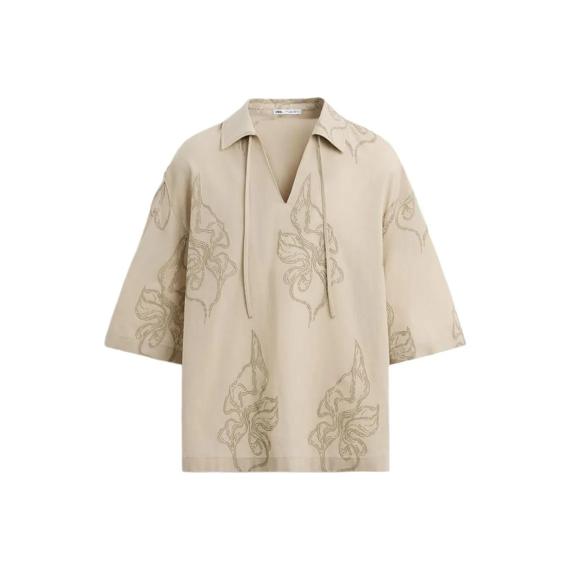 ZARA Коричневый/Темно-Серый Коричневый Мужские Рубашки