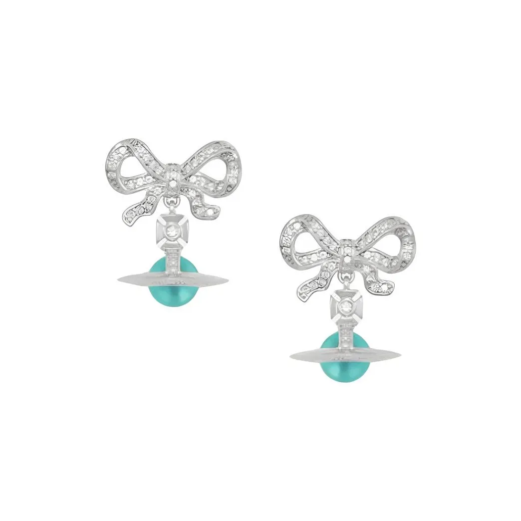 Vivienne Westwood Серьги с покрытием из платины искусственный кристалл женские зеленые