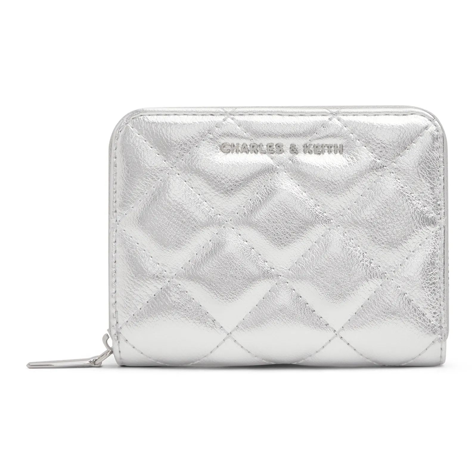 CHARLES KEITH ПУ (полиуретан) Картхолдер Монетница Мини Женский Черный Кремовый Молочный Белый Серебряный