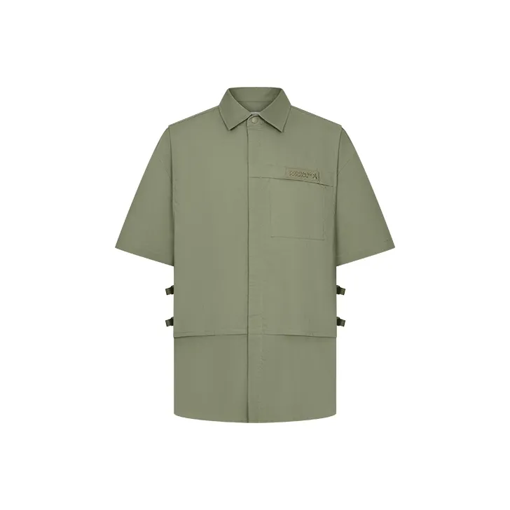 URBAN REVIVO Темно-коричневый Зеленый Мужские Рубашки