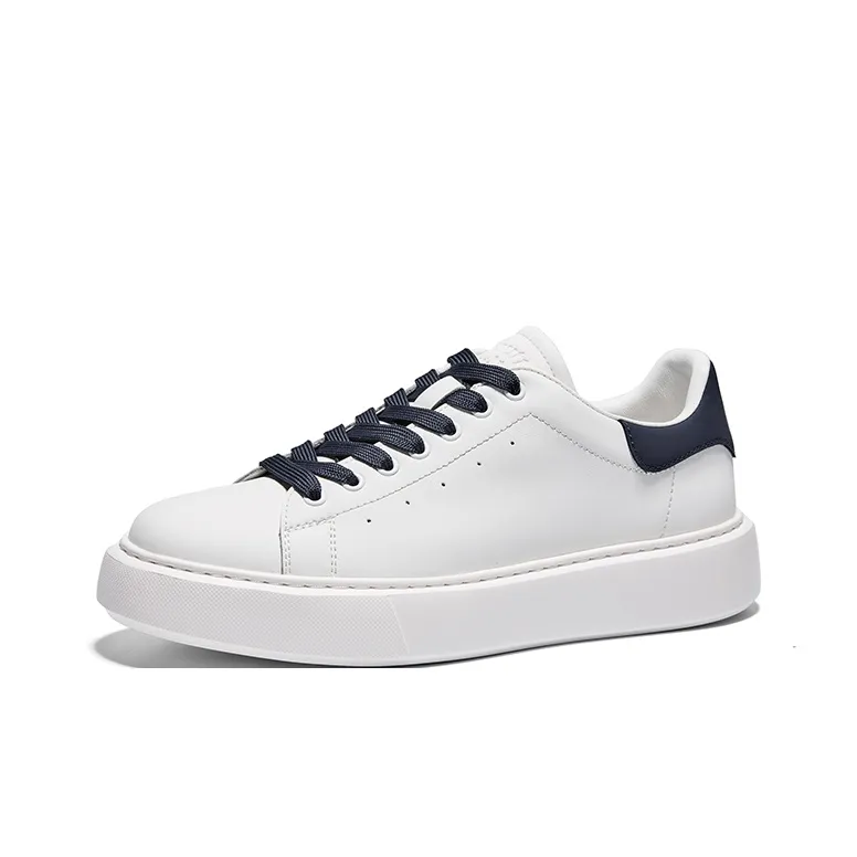 Hautton Jeans Устойчивые к истиранию Низкие Кроссовки для скейтбординга Мужские Белые и Синие
