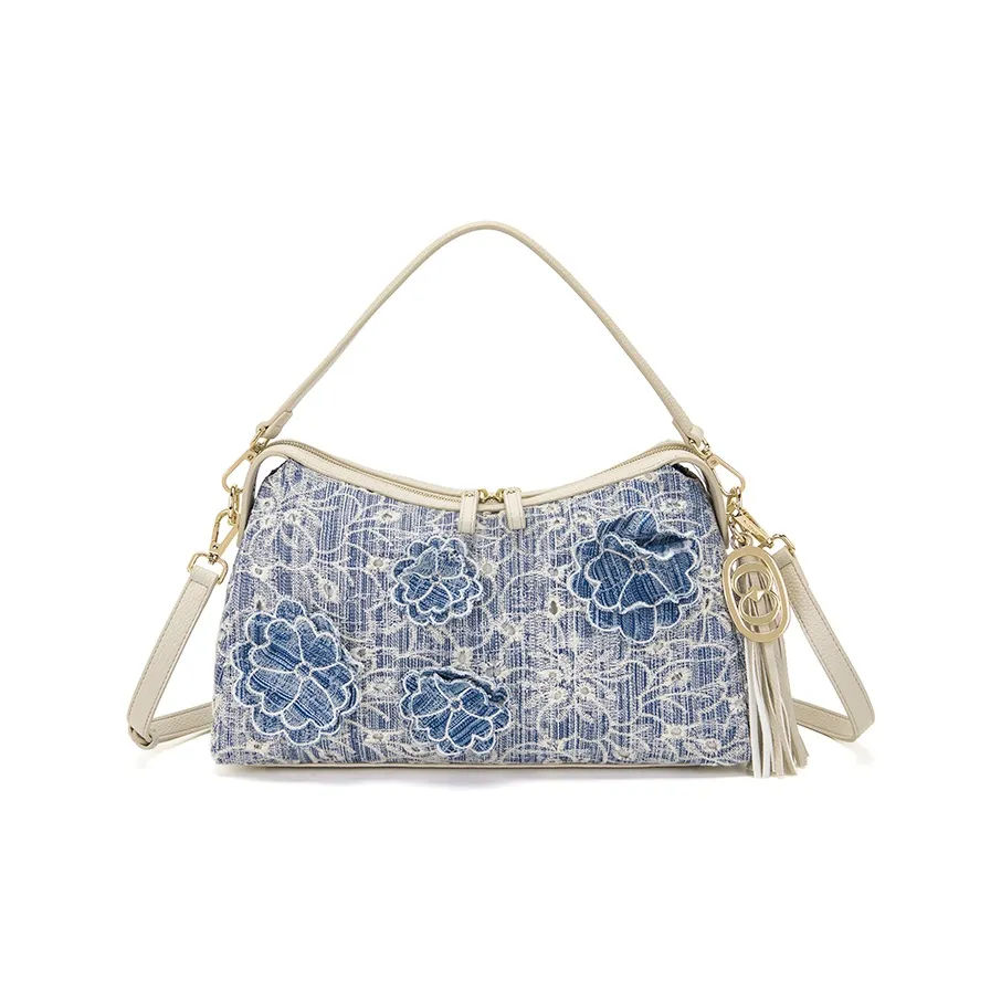 La Carrie Denim Designer Handheld One Shoulder Bag Женская Джинсовый Синий