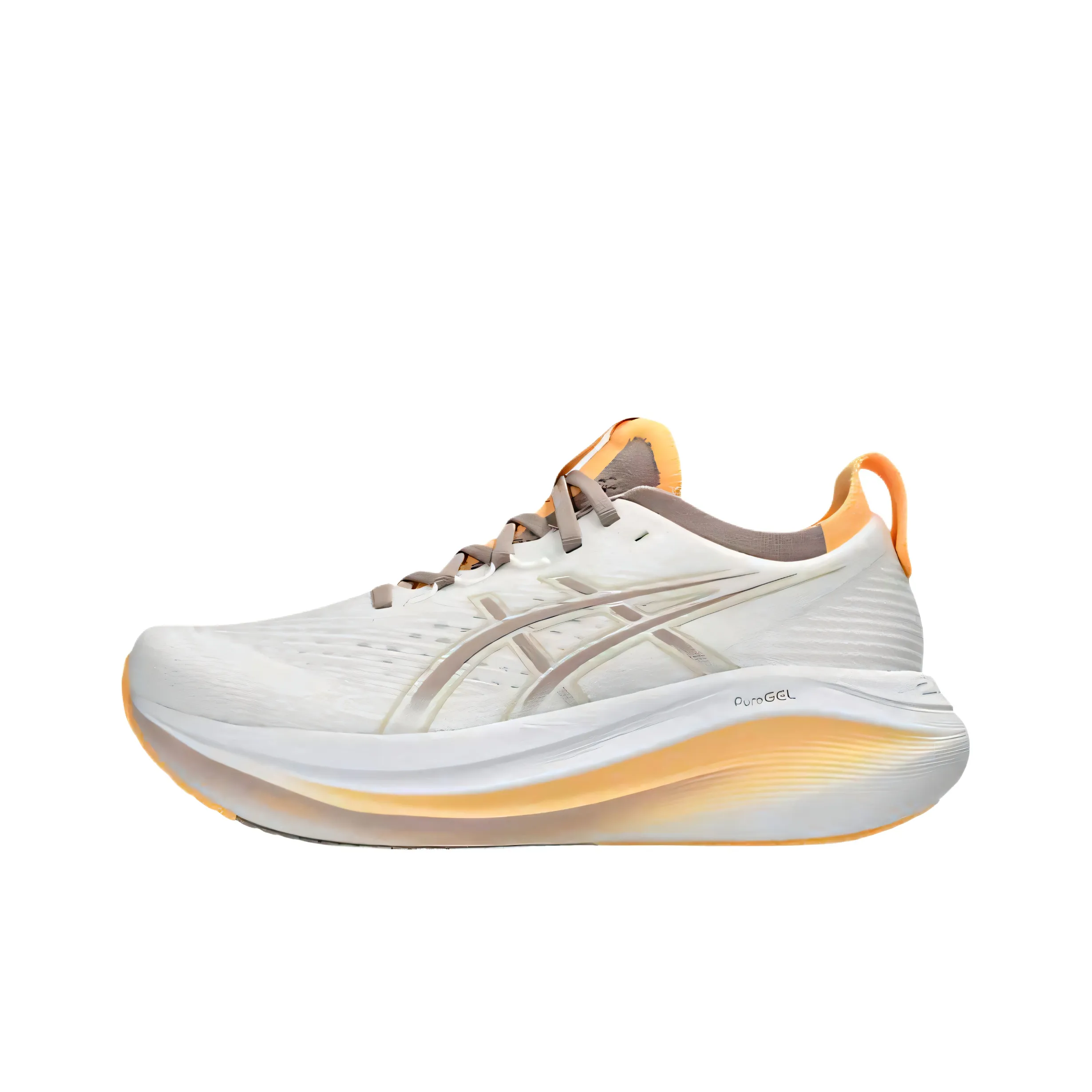 Asics Гель Nimbus 27 Устойчивый к истиранию Низкий Топ Беговые кроссовки Женские Белый Коричневый