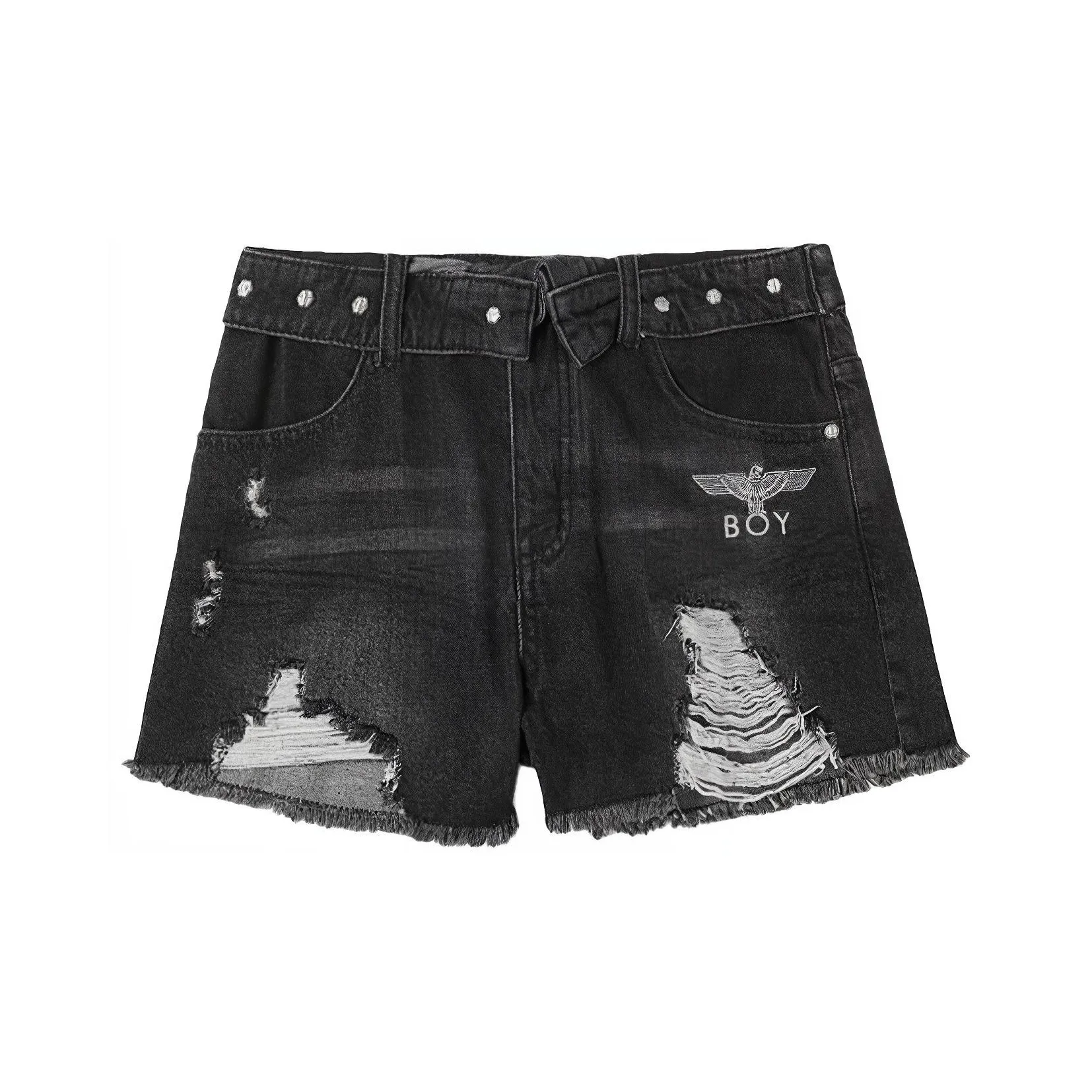 BOY LONDON Мужские джинсовые шорты черного цвета