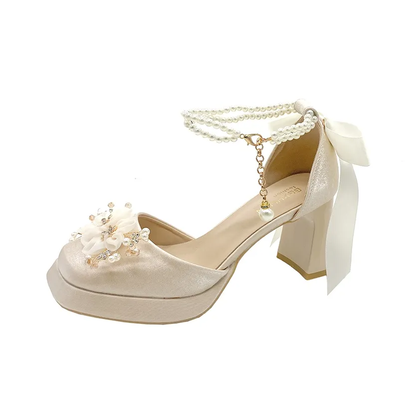 Boldi Kuki Грубый каблук Высокие каблуки Женские Шампанское