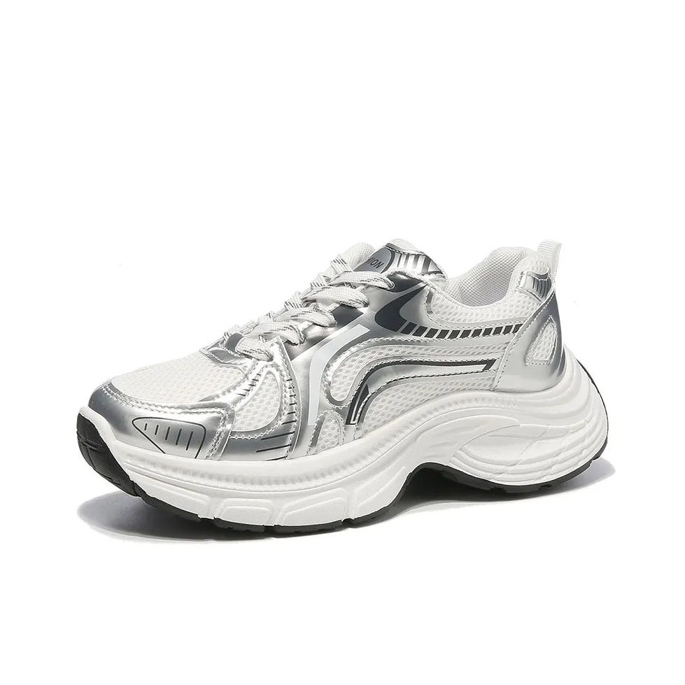 Medd Low Топ Толстая подошва Кроссовки Женские Silver