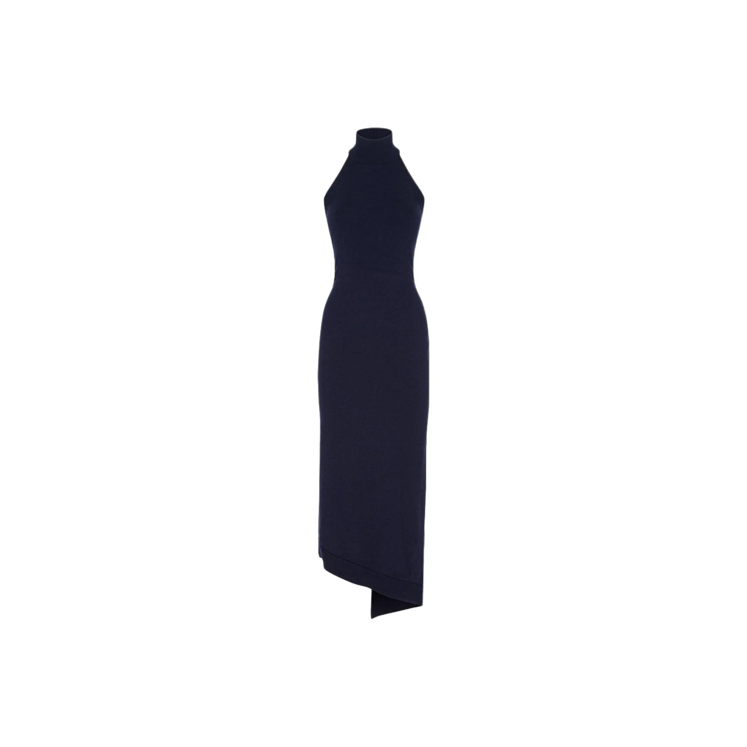 FENDI Open Back Asymmetric Knitted Maxi Dress