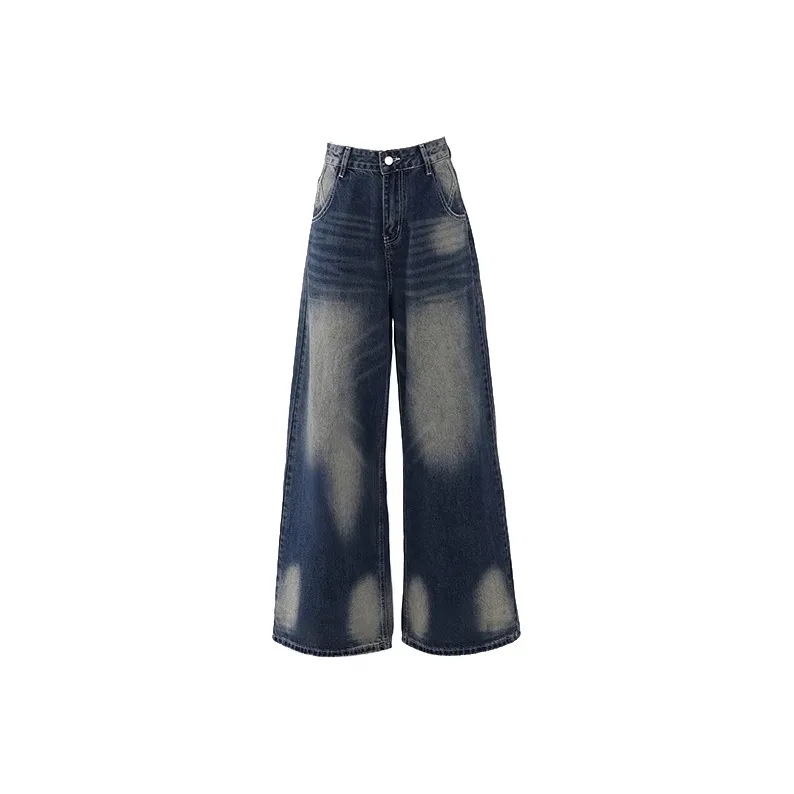 Белый медведь HIGH RISE Нерегулярный камень промытый премиум дизайн удобный утягивающий модный драпированный джинсы женские