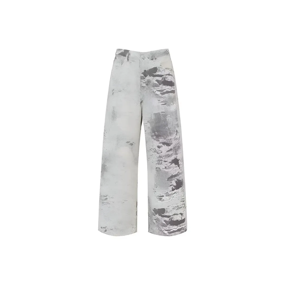 GDRG Белый и синий цветовой блок ☆ Унисекс джинсы