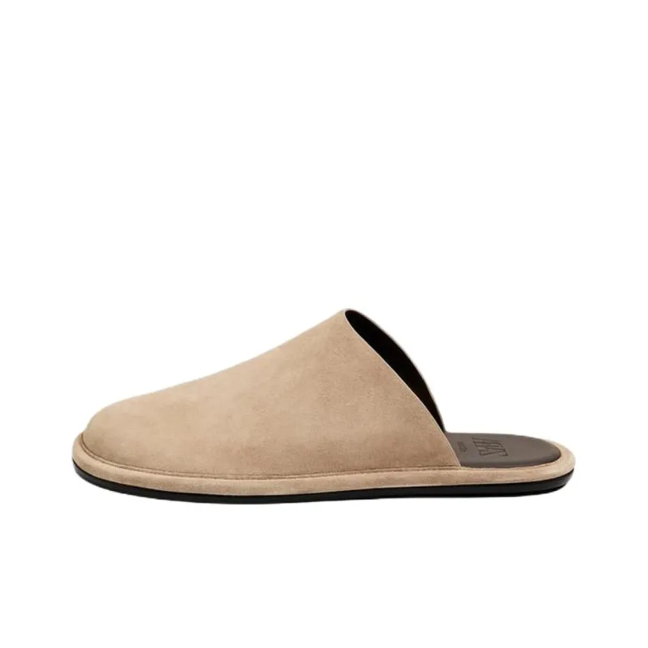 ZARA Ограниченная серия Резиновая подошва Устойчивая к истиранию Домашние тапочки Мужские Коричневые