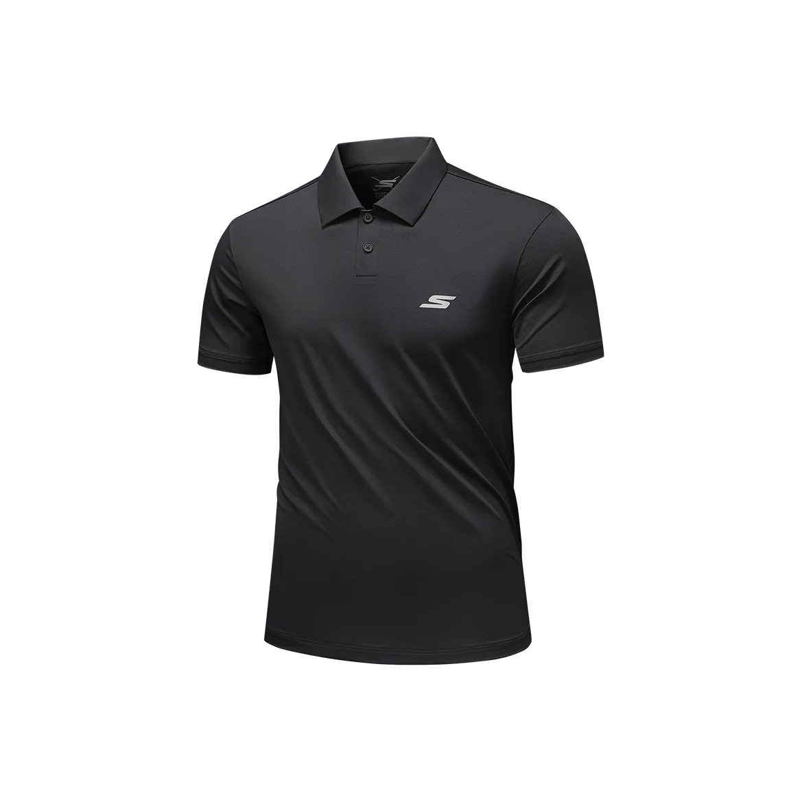 Skechers Поло Мужское Темно-Черное 002K