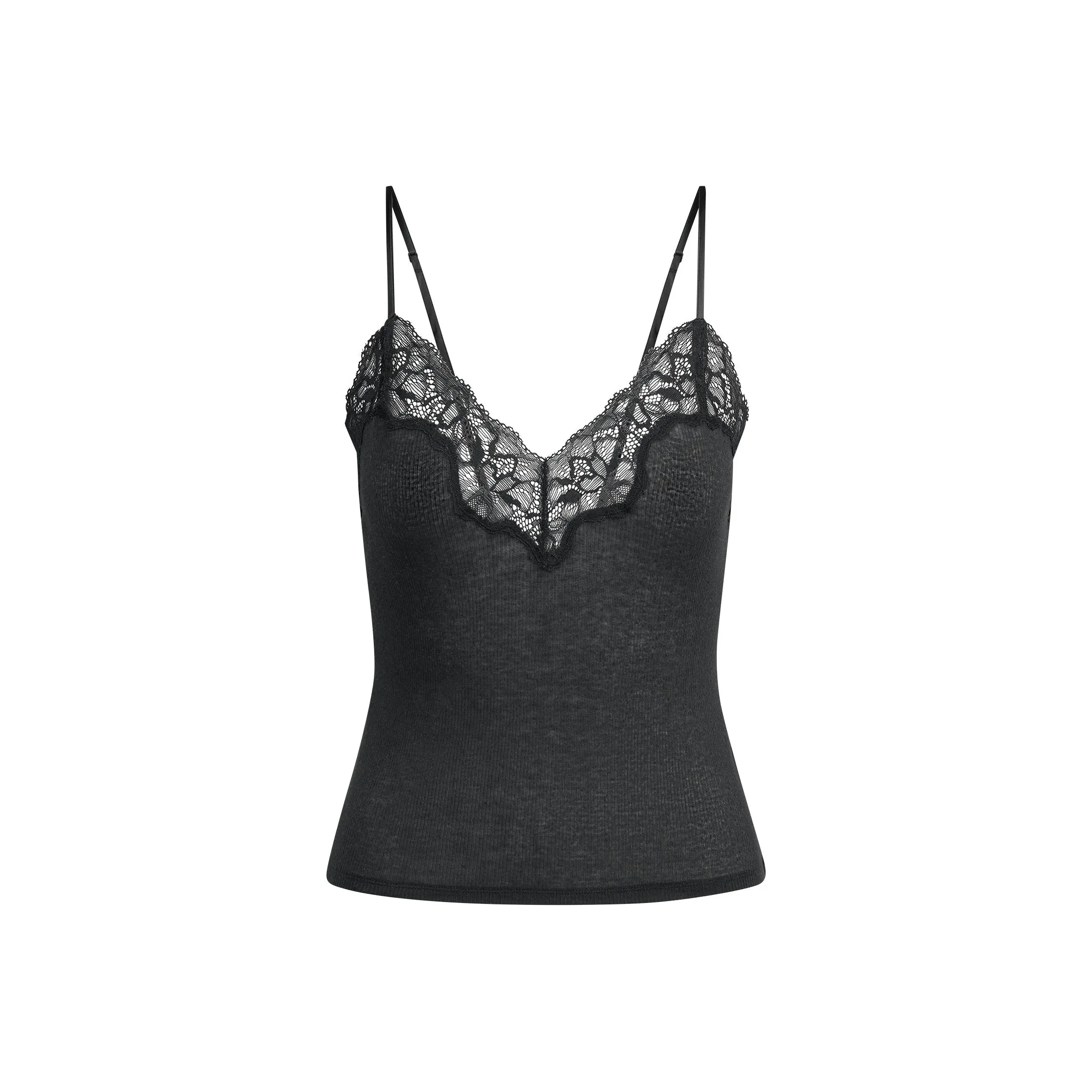 SKIMS SS25 Прозрачный хлопок кружево топ на бретелях CAMI женский