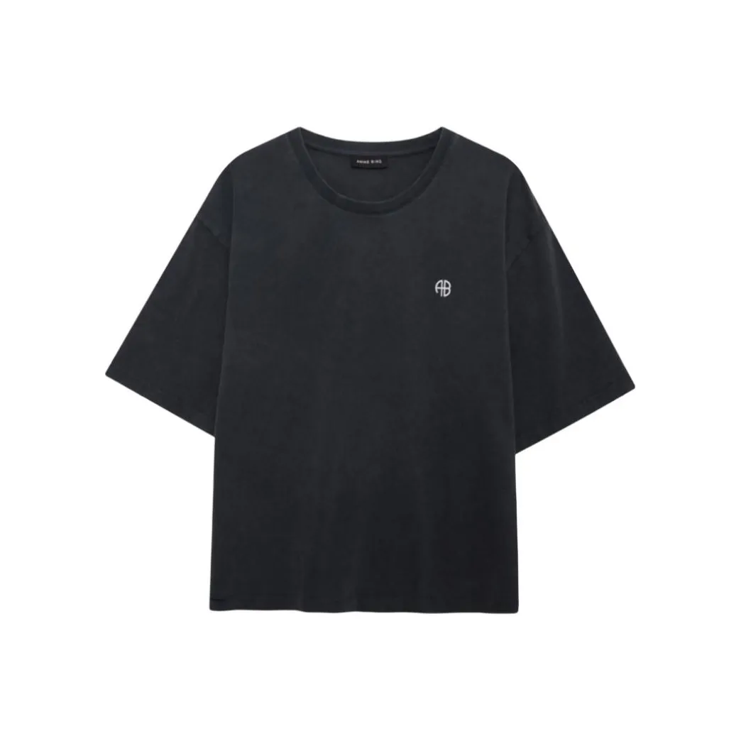 Anine Bing Т-рубашка с оборванным рукавом женская черная