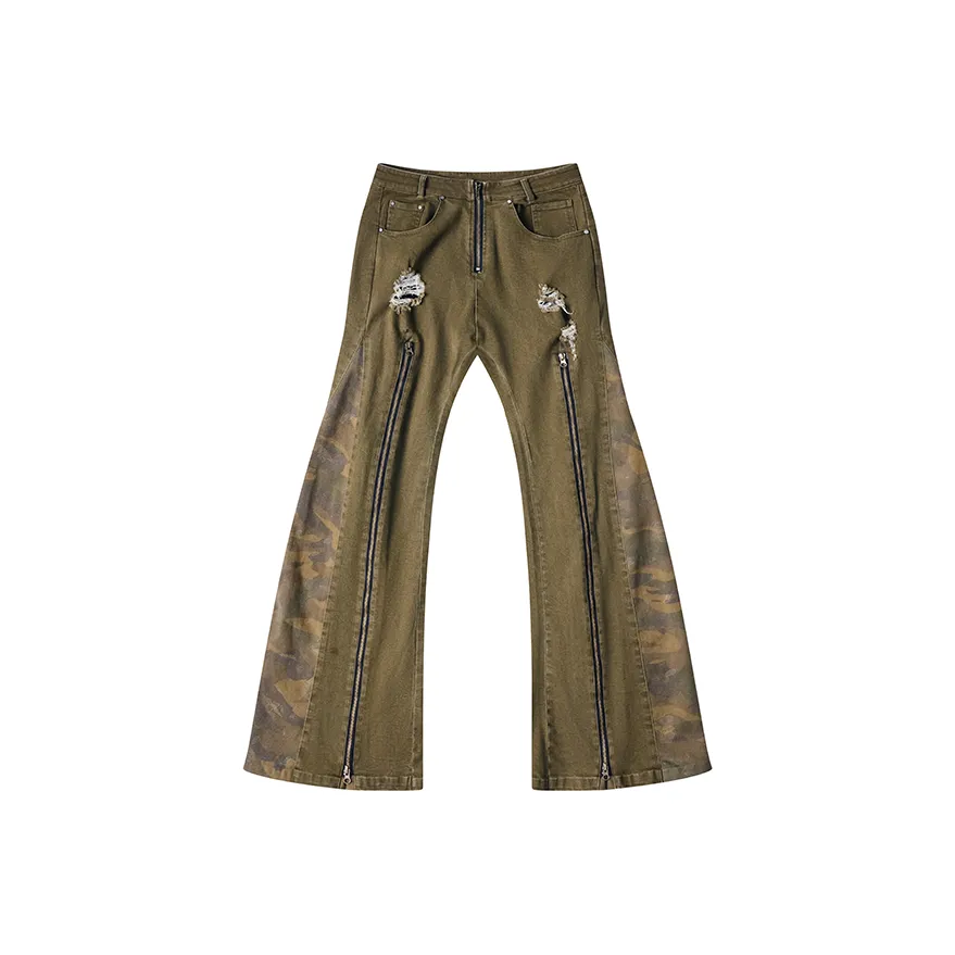 RECOVER ZONE Камуфляж Пэчворк Свободный крой Рекомендуем проверить размер перед покупкой Унисекс Джинсы