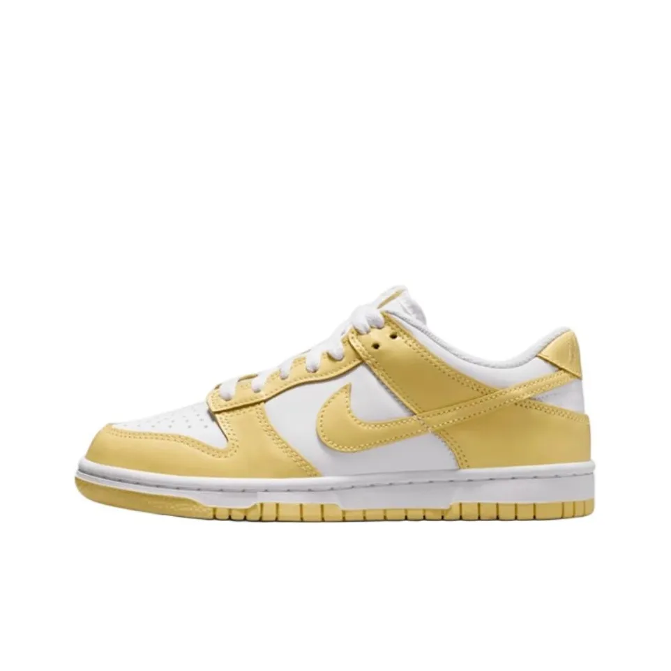 Nike Dunk Устойчивый к истиранию Низкий Топ Детские Скейтбординги Желтые Подростковые