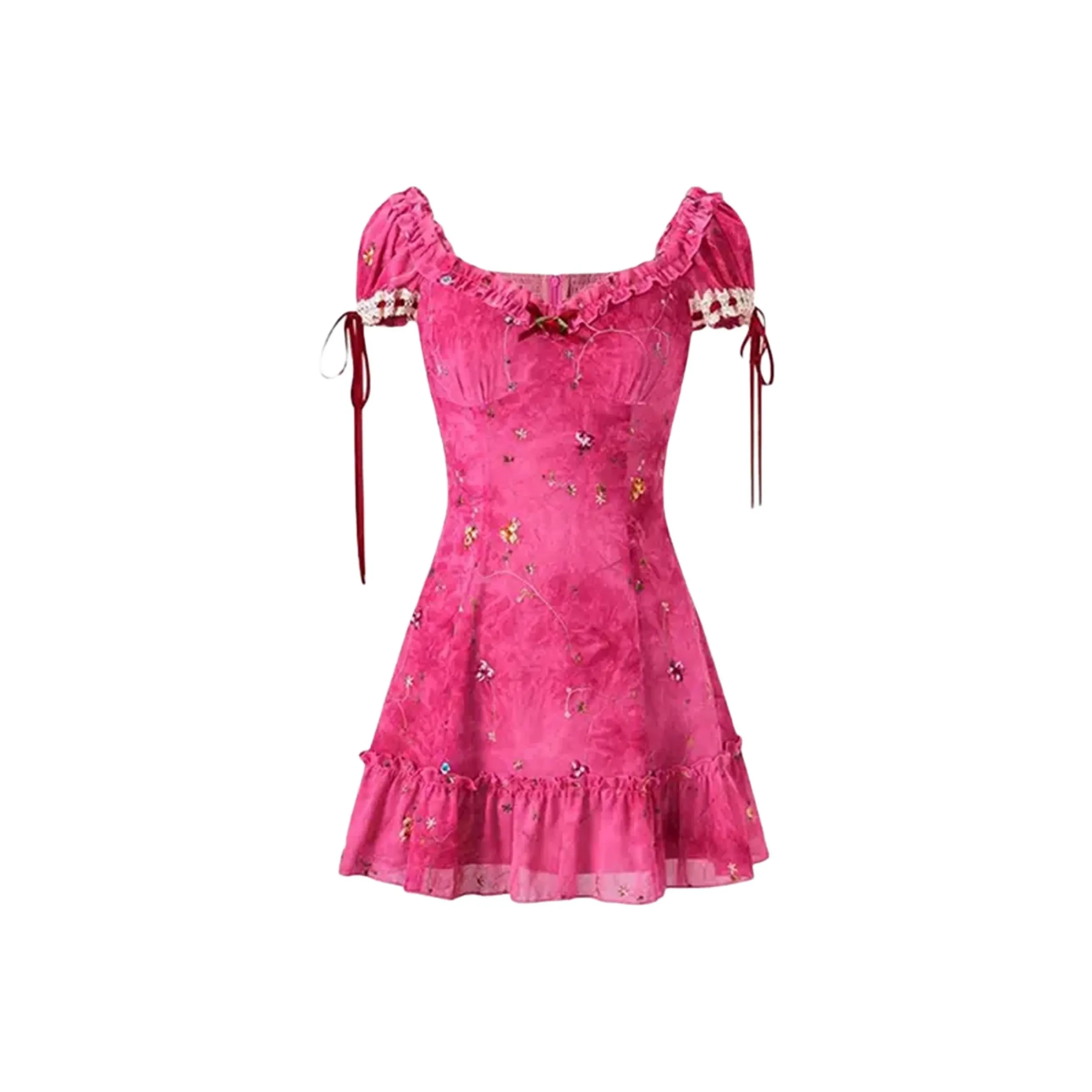 HeartyBite Розово-красное Tie Dye Платье Женские Слиплатья