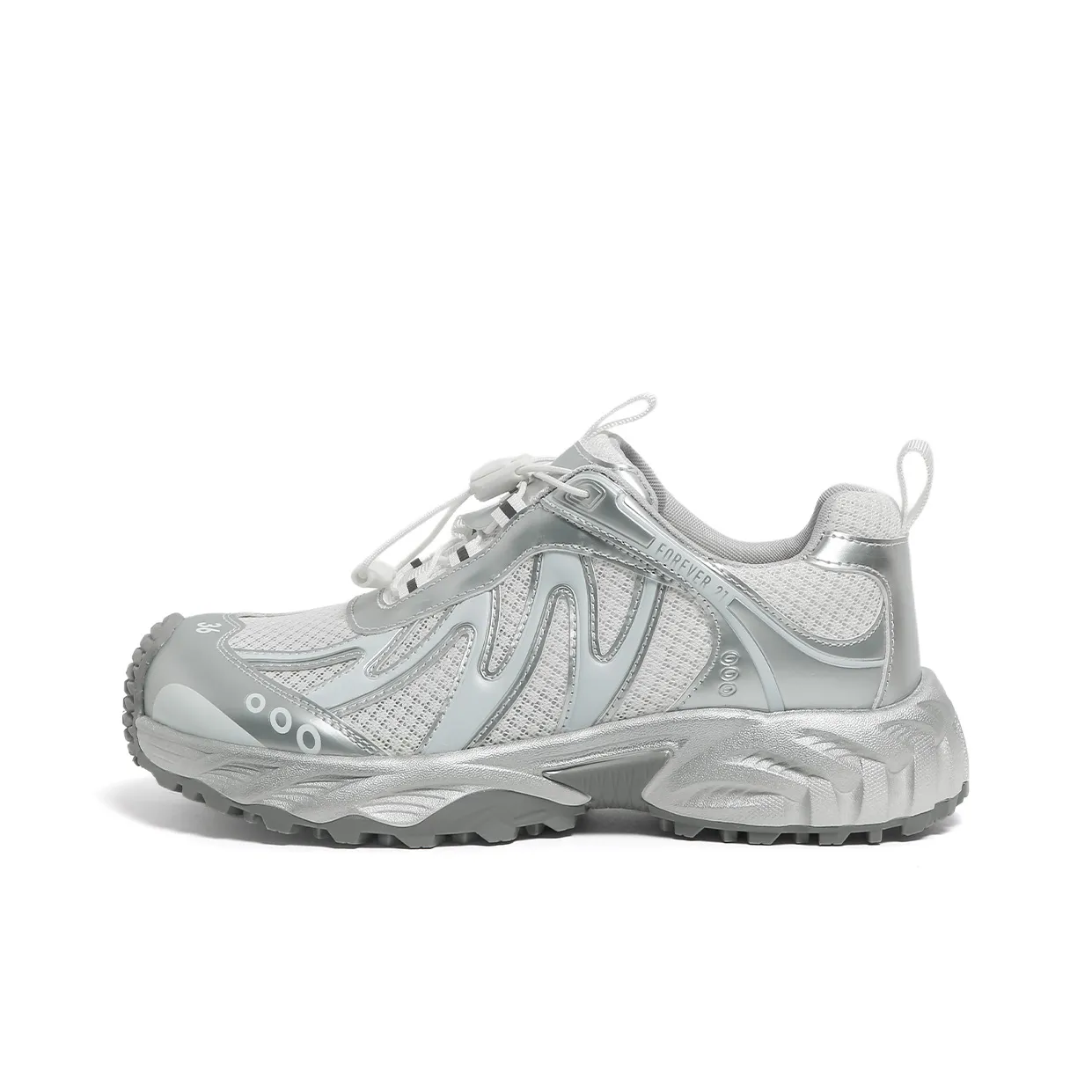 FOREVER 21 Амортизаторы Ускользание Защита от абразии Низкий Топ Толстая подошва Кроссовки Женские Серебряный