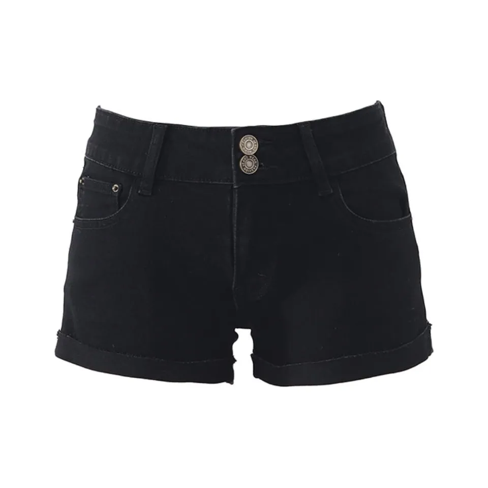 OROI Черные горячие штаны женские джинсовые шорты