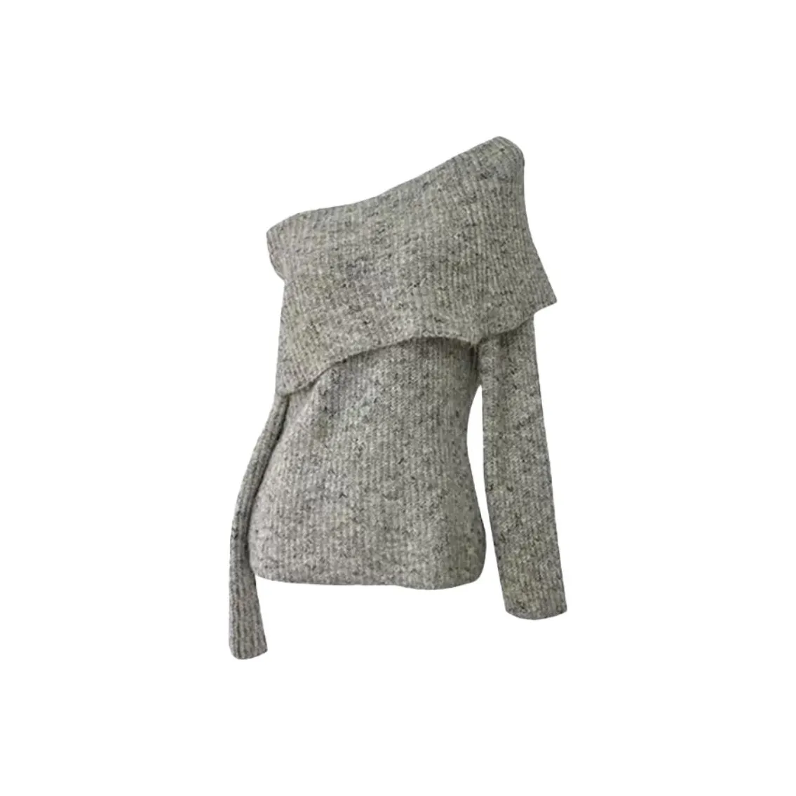 SNZX Вересковый серый Off The Плечо Женские Трикотаж