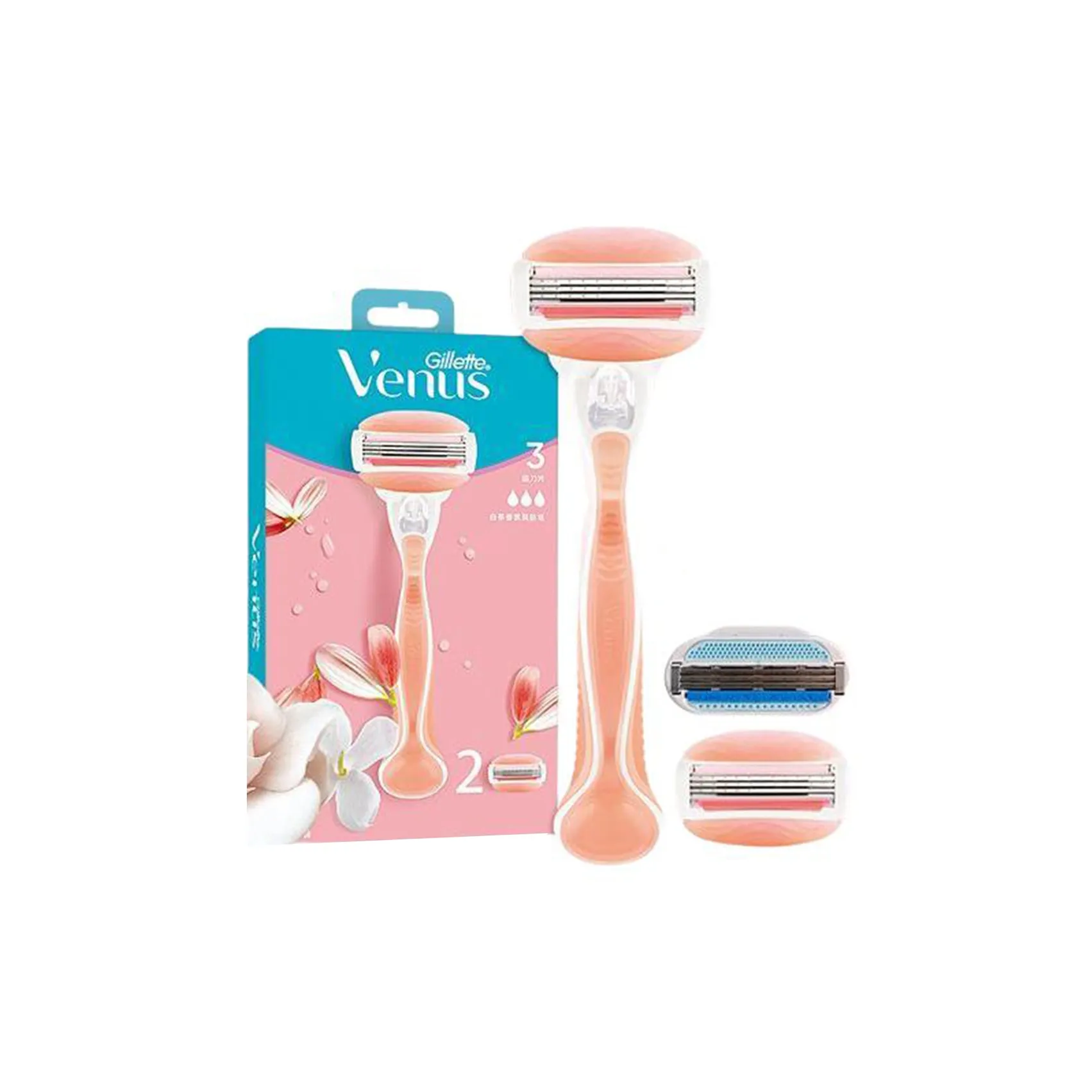 Gillette Белый чайный бритва Удаление волос Чистка Четырехкомпонентный комплект