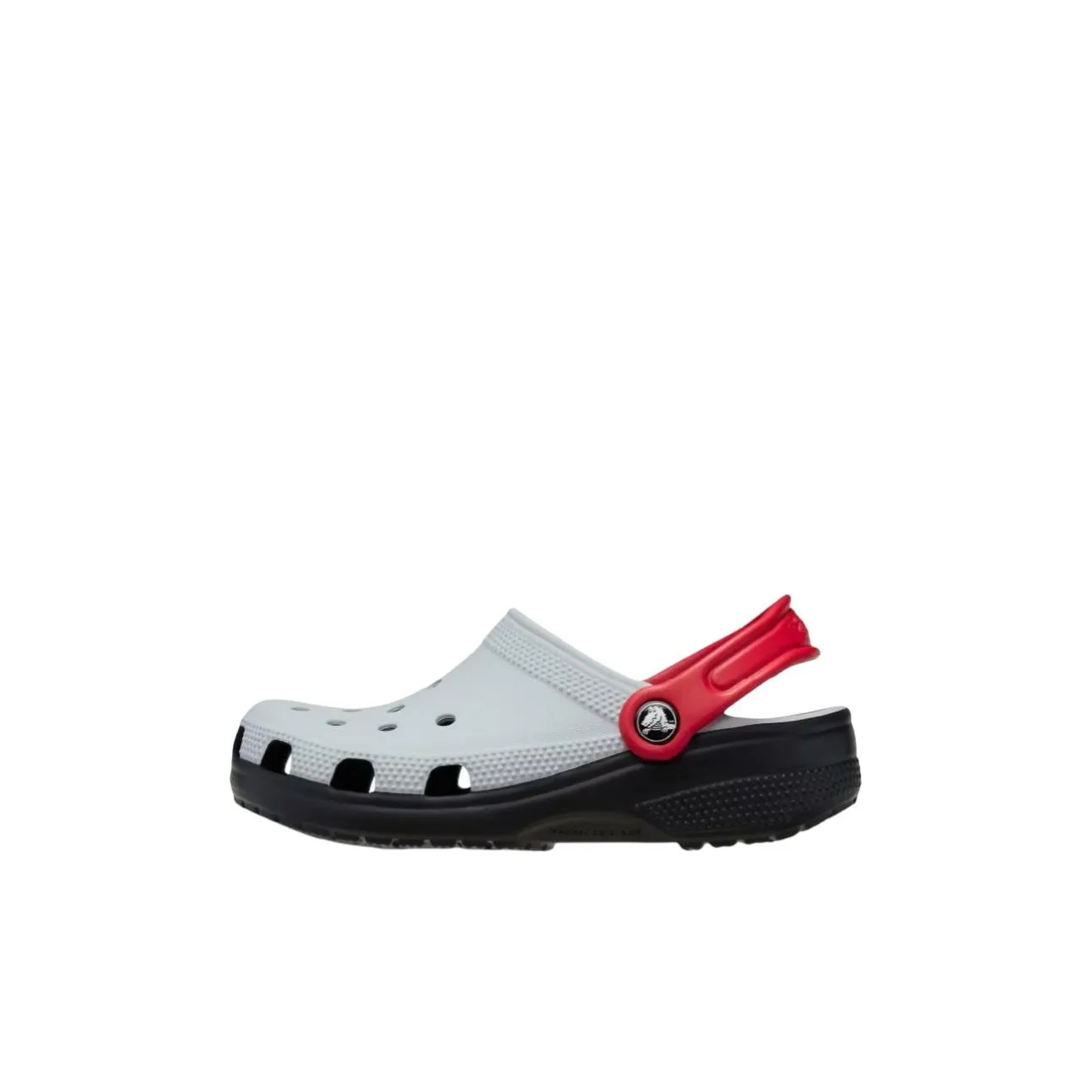 Crocs Classic Clog Дышащий Низкий Топ Детские Сандалии Серый Красный Детский