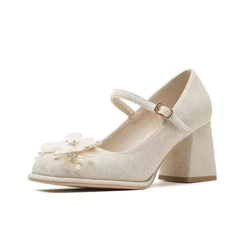 TAOLEI Грубый каблук Высокие каблуки Женские Шампанское